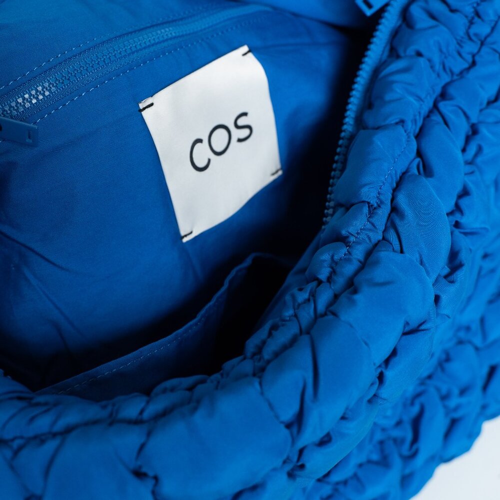 COS Quilted Oversized Shoulder Bag Crossbody Viral Jennie Blue - Picture 7 of 7